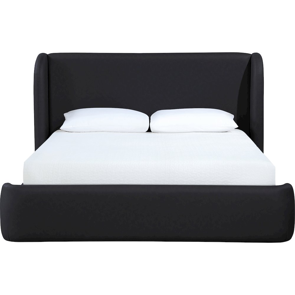 Warby Black Vegan Leather Upholstered Full Bed