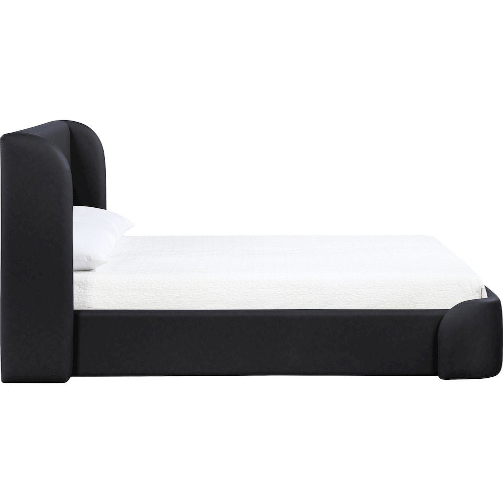 Warby Black Vegan Leather Upholstered Full Bed