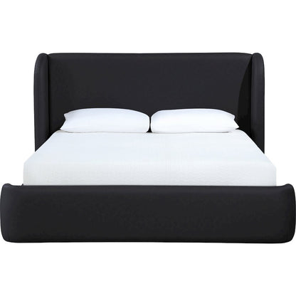 Warby Black Vegan Leather Upholstered King Bed