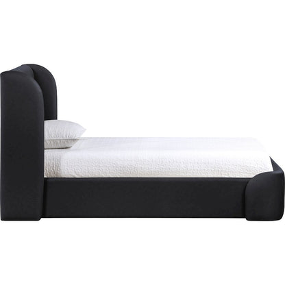 Warby Black Vegan Leather Upholstered Twin Bed