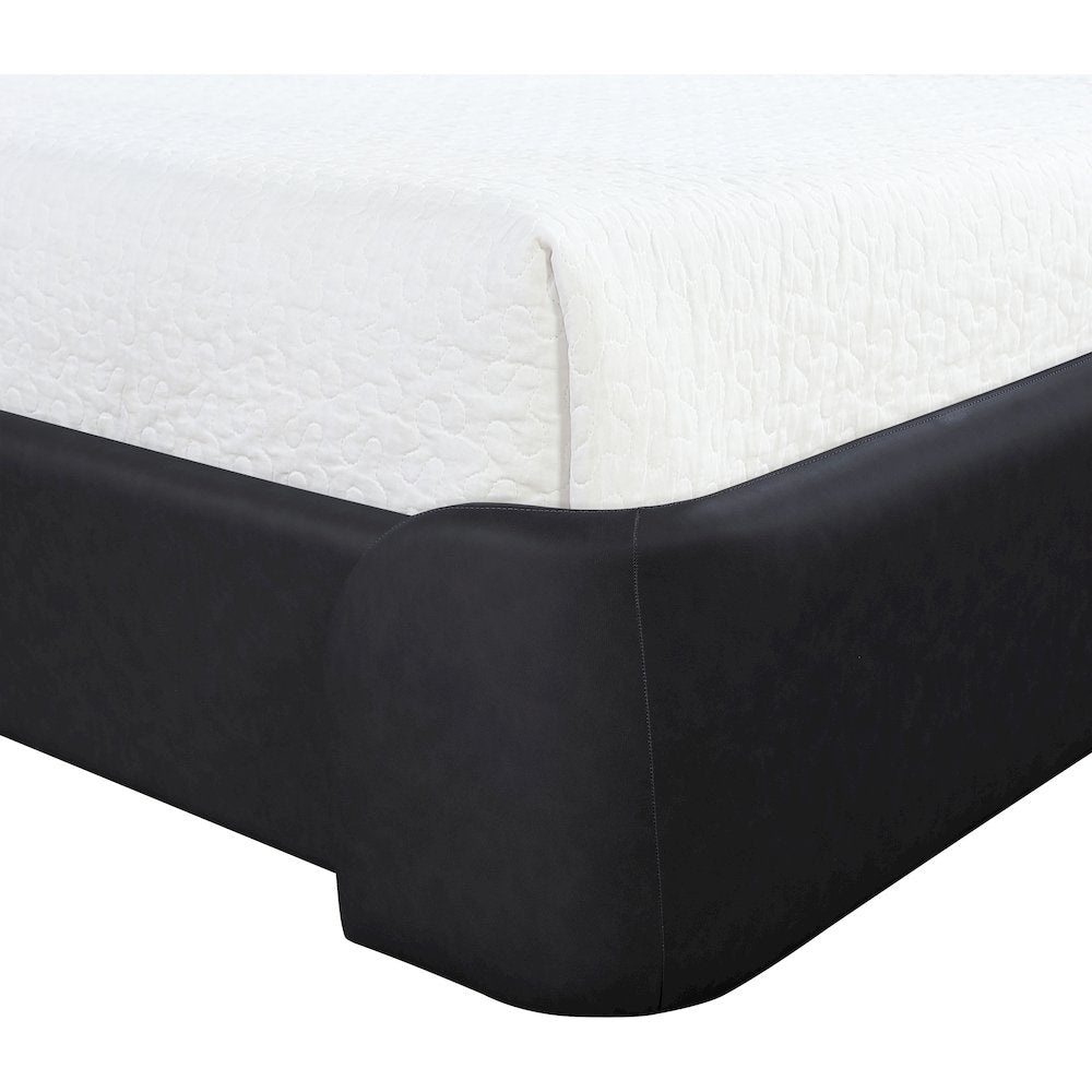 Warby Black Vegan Leather Upholstered Twin Bed