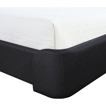 Warby Black Vegan Leather Upholstered Twin Bed