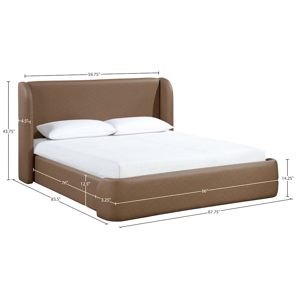 Warby Brown Vegan Leather Upholstered Full Bed