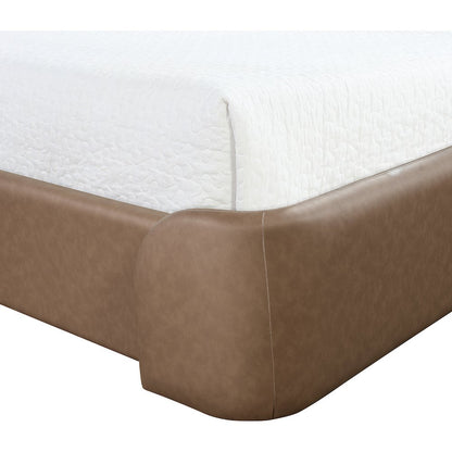Warby Brown Vegan Leather Upholstered Full Bed