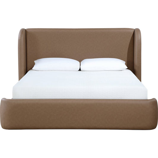 Warby Brown Vegan Leather Upholstered King Bed