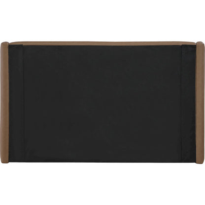 Warby Brown Vegan Leather Upholstered Queen Bed