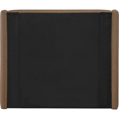 Warby Brown Vegan Leather Upholstered Twin Bed