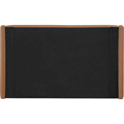 Warby Cognac Vegan Leather Upholstered Full Bed