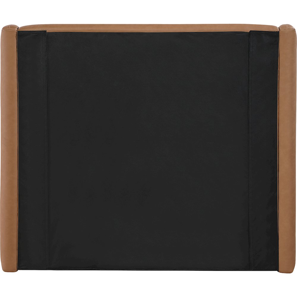 Warby Cognac Vegan Leather Upholstered Twin Bed
