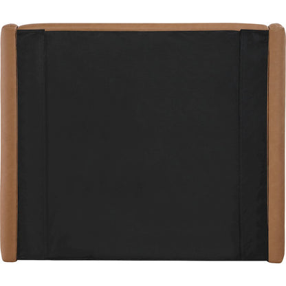 Warby Cognac Vegan Leather Upholstered Twin Bed