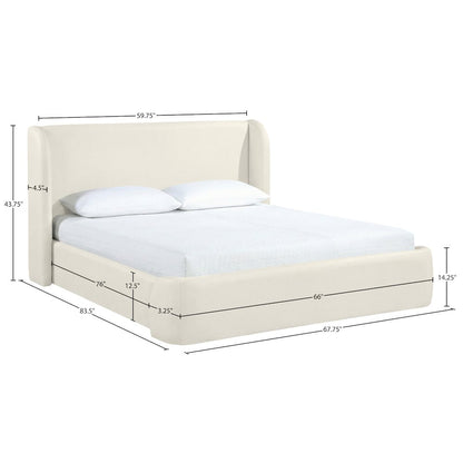 Warby Cream Vegan Leather Upholstered Full Bed