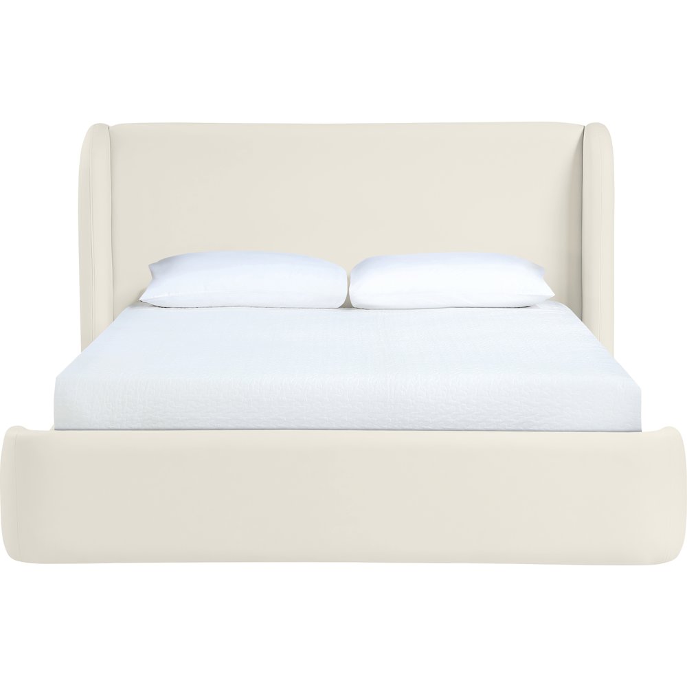 Warby Cream Vegan Leather Upholstered Full Bed