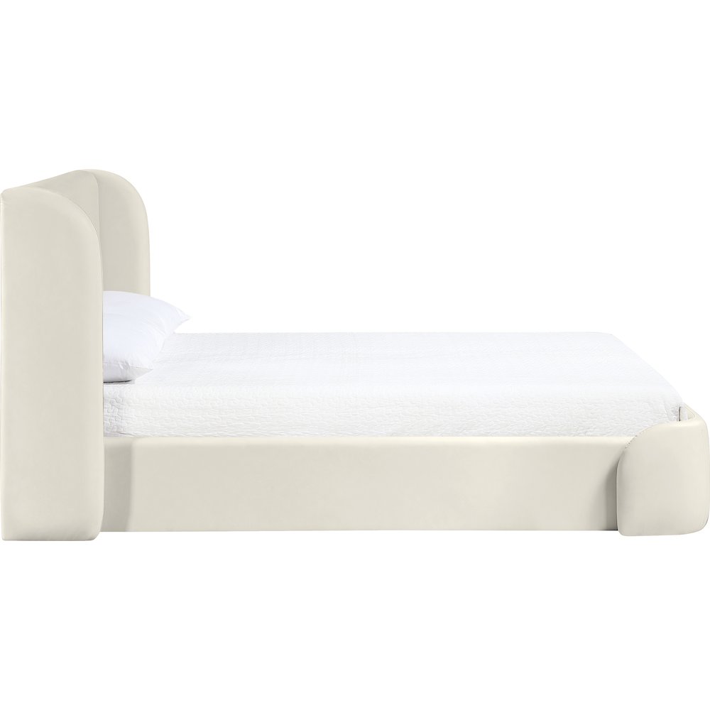 Warby Cream Vegan Leather Upholstered Full Bed
