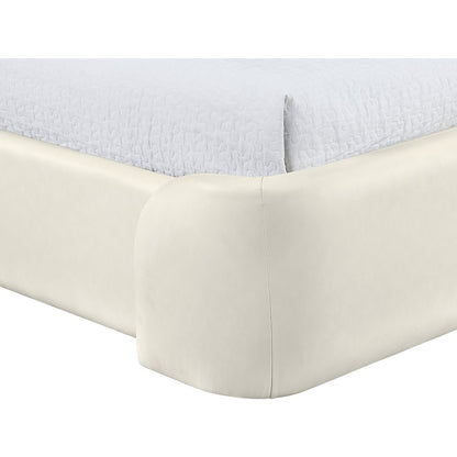 Warby Cream Vegan Leather Upholstered Full Bed