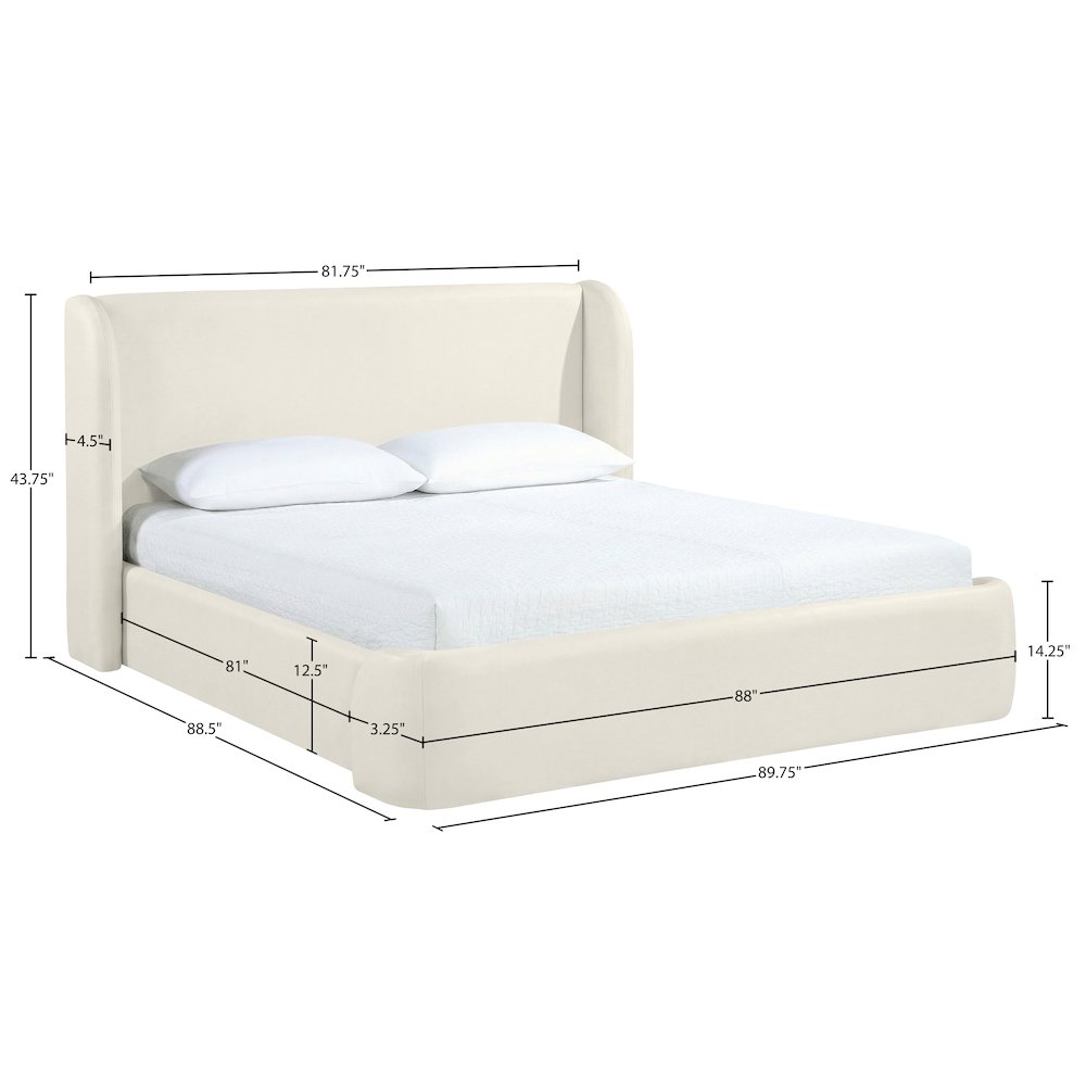 Warby Cream Vegan Leather Upholstered King Bed