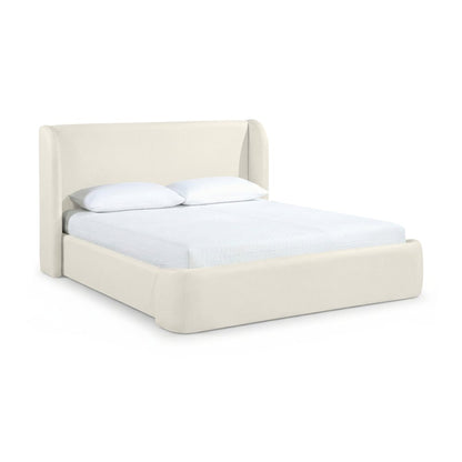 Warby Cream Vegan Leather Upholstered King Bed