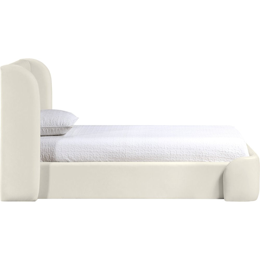 Warby Cream Vegan Leather Upholstered Twin Bed