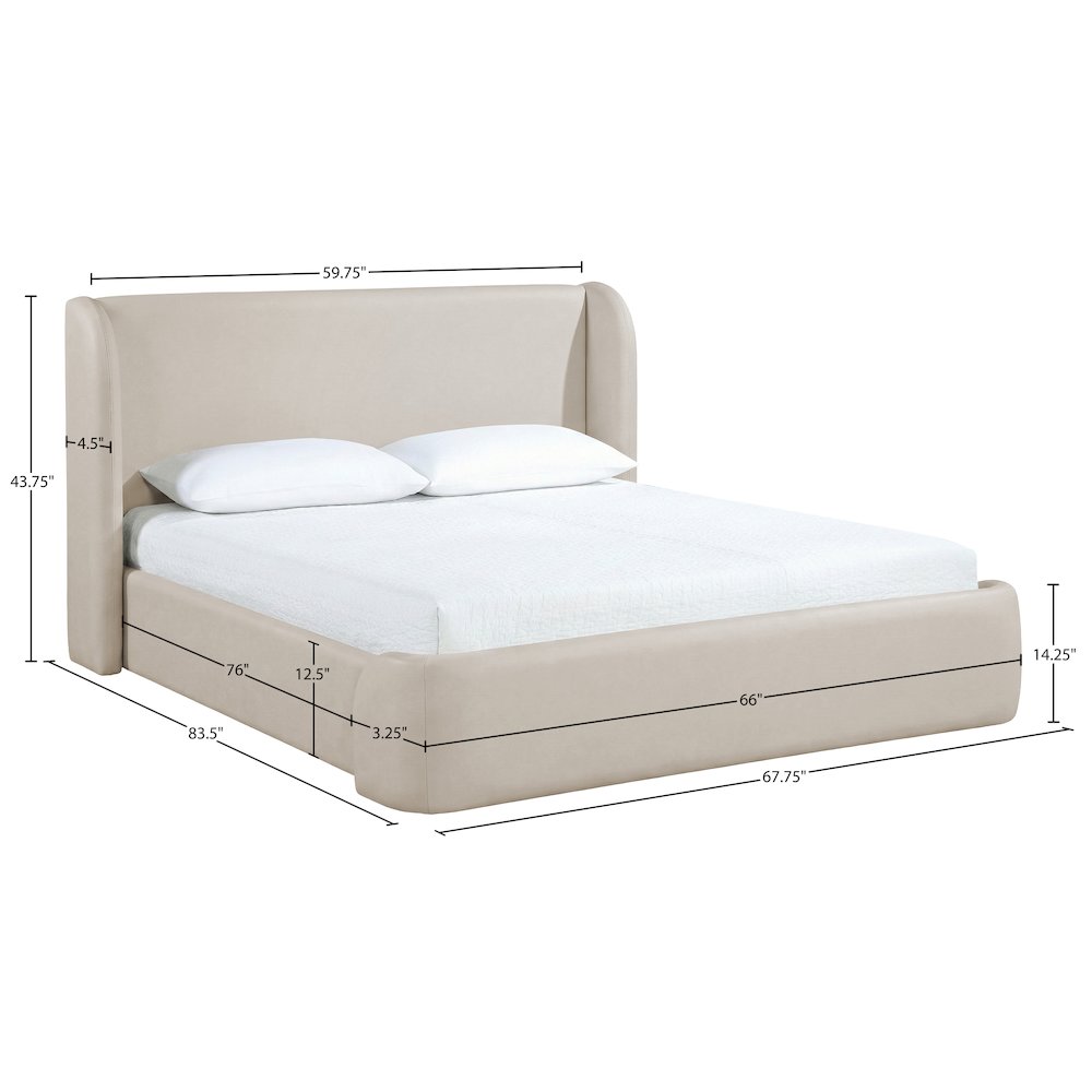 Warby Taupe Vegan Leather Upholstered Full Bed