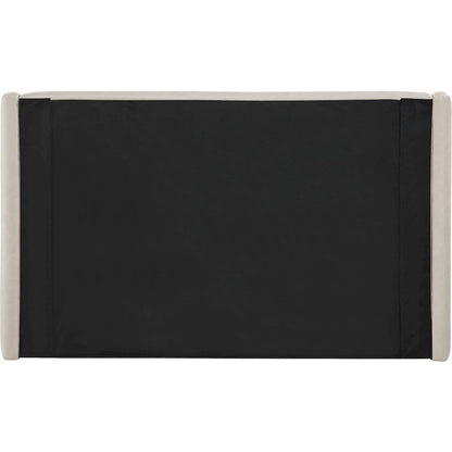 Warby Taupe Vegan Leather Upholstered Full Bed