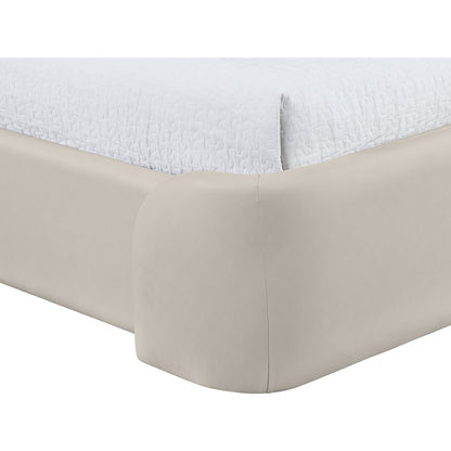 Warby Taupe Vegan Leather Upholstered Full Bed