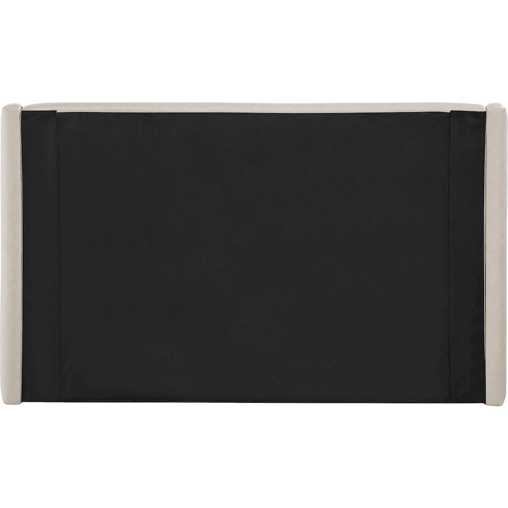 Warby Taupe Vegan Leather Upholstered Queen Bed