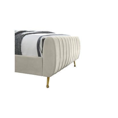 Zara Cream Velvet King Bed