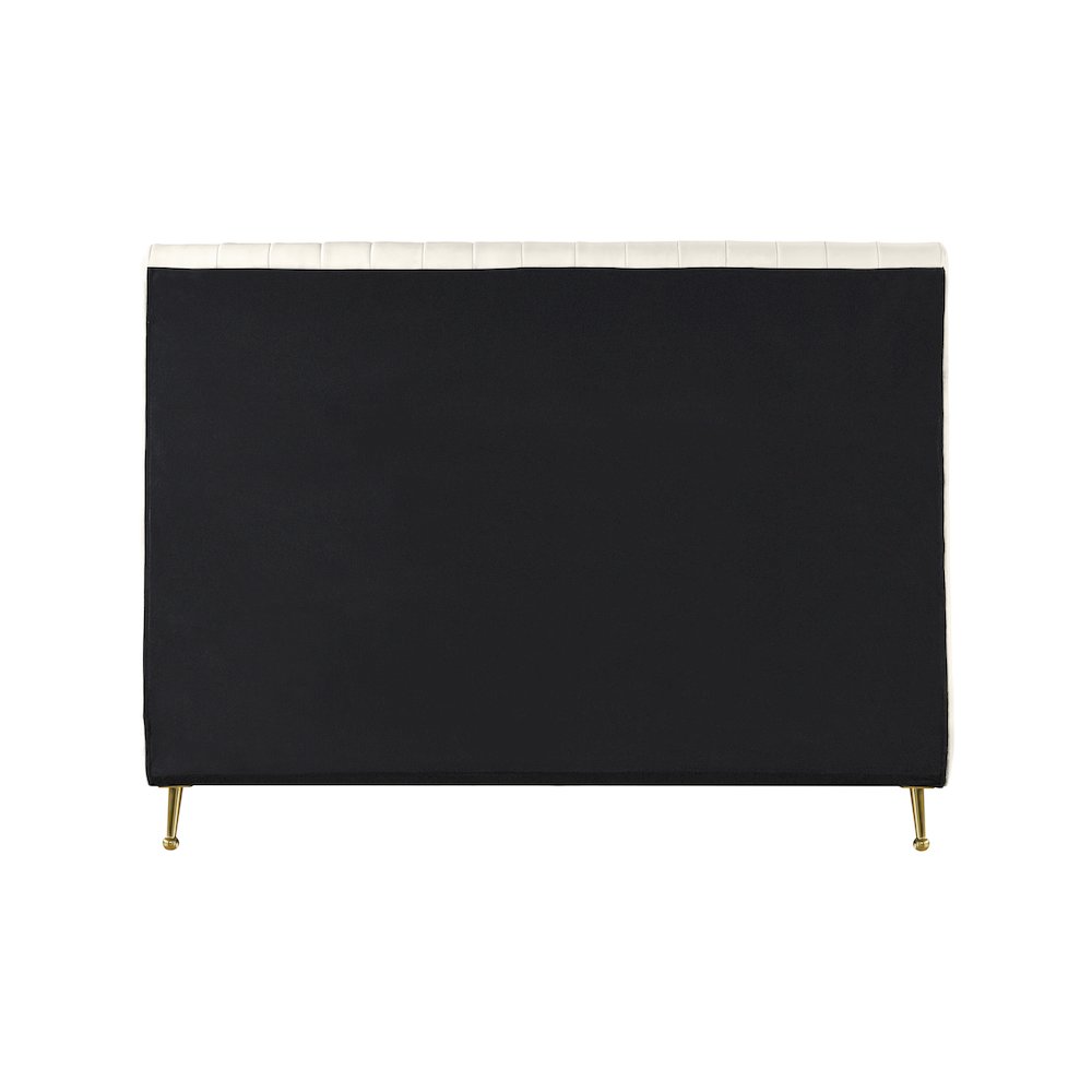 Zara Cream Velvet Queen Bed