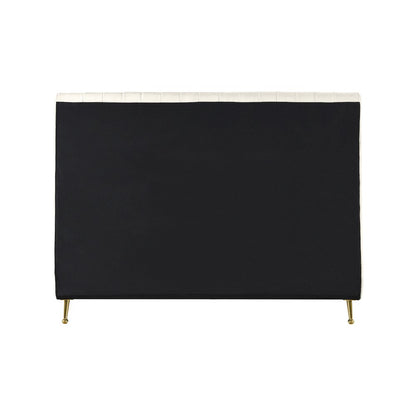 Zara Cream Velvet Queen Bed