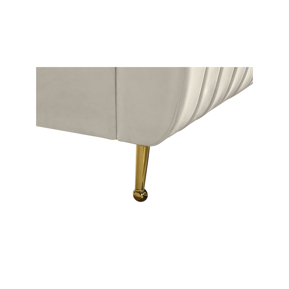 Zara Cream Velvet Queen Bed