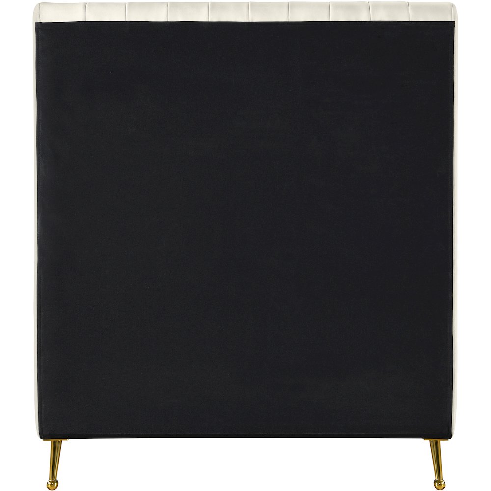 Zara Cream Velvet Twin Bed