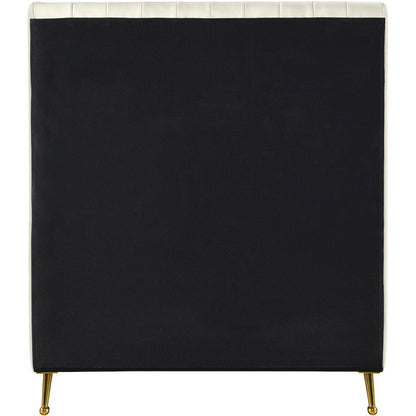 Zara Cream Velvet Twin Bed