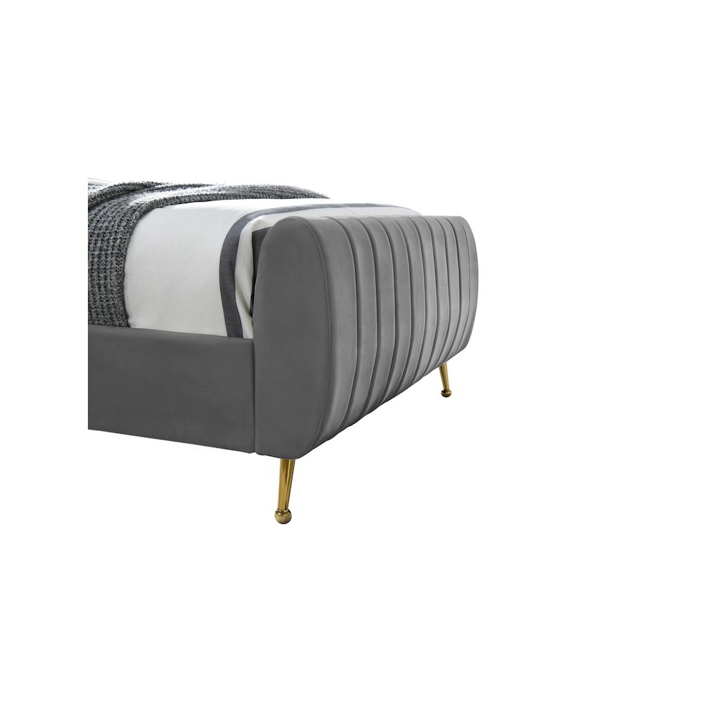 Zara Grey Velvet King Bed