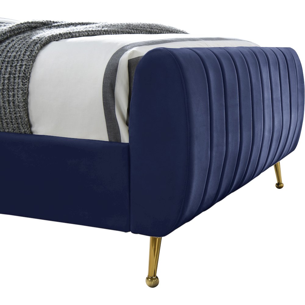 Zara Navy Velvet Full Bed