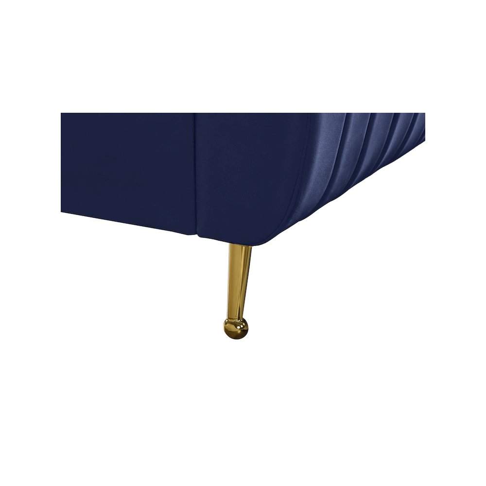 Zara Navy Velvet Queen Bed