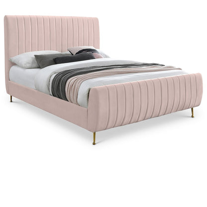 Zara Pink Velvet Full Bed