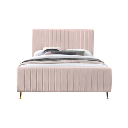 Zara Pink Velvet Full Bed
