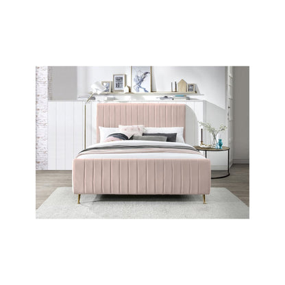 Zara Pink Velvet Full Bed