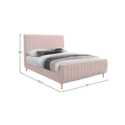 Zara Pink Velvet King Bed