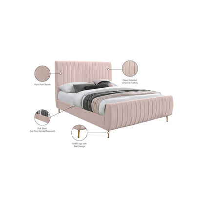 Zara Pink Velvet King Bed