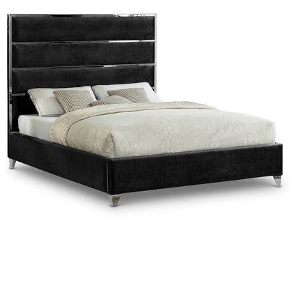 Zuma Black Velvet Full Bed