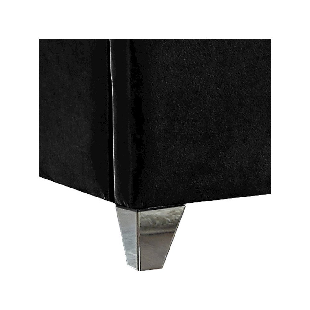 Zuma Black Velvet Full Bed