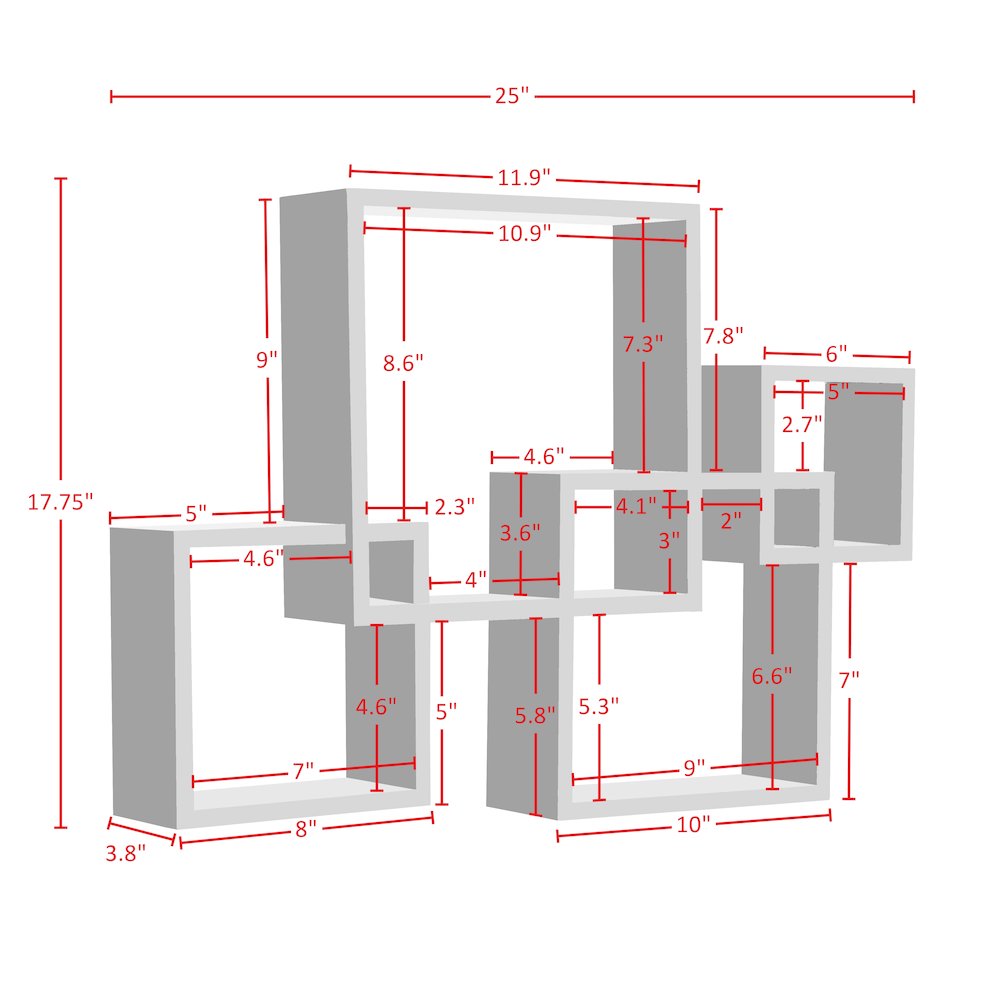 Intersecting Cube Shelves - Black