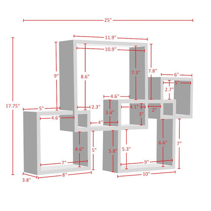 Intersecting Cube Shelves - Black