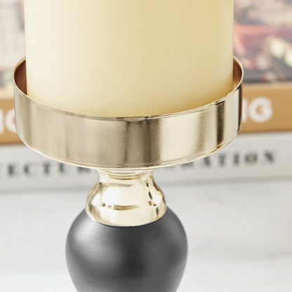 Talia Black and Gold Candlestick Taper Candle Holders - Set of 3