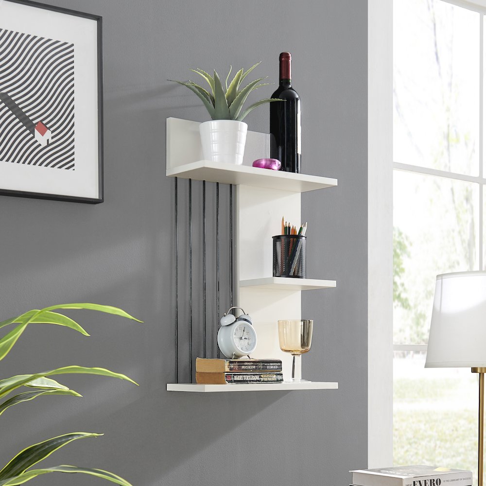 Seville Dynamic Utility Ledge Wall Shelf - White
