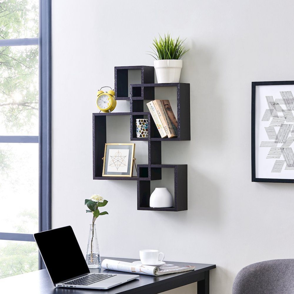 Intersecting Cube Shelves - Black
