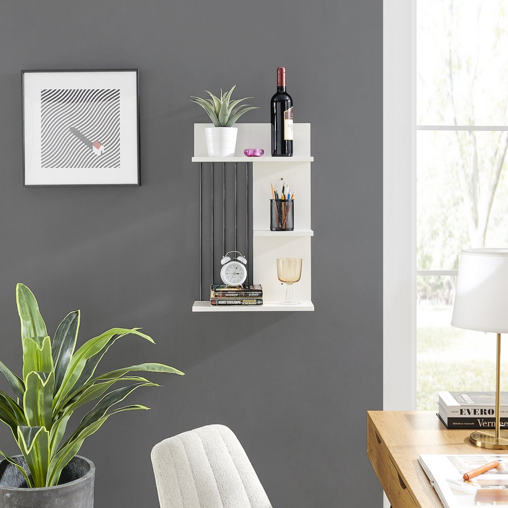 Seville Dynamic Utility Ledge Wall Shelf - White