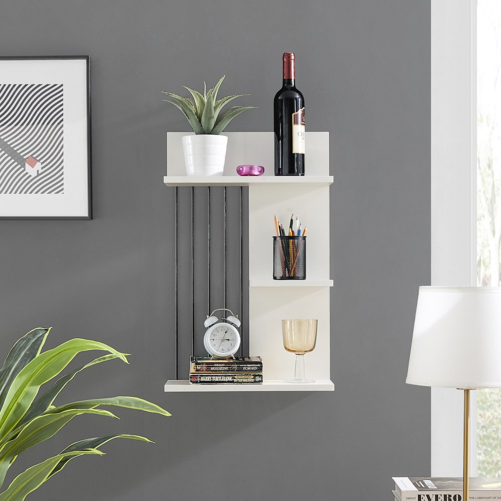 Seville Dynamic Utility Ledge Wall Shelf - White