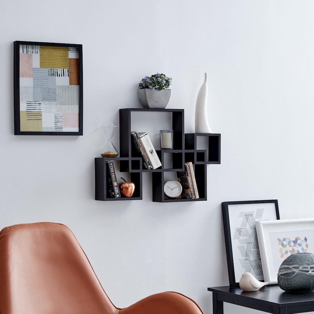 Intersecting Cube Shelves - Black