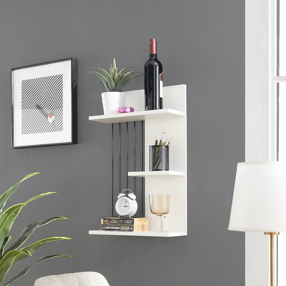 Seville Dynamic Utility Ledge Wall Shelf - White